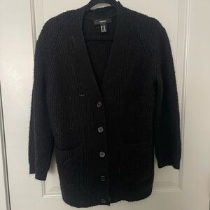 Forever 21 Black Button-Up Cardigan
